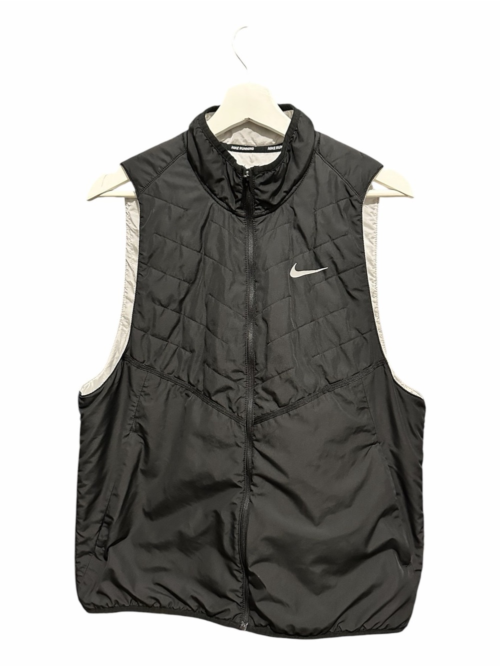 Nike Black Quilted Athletic Men's Vest with Reflective Swoosh